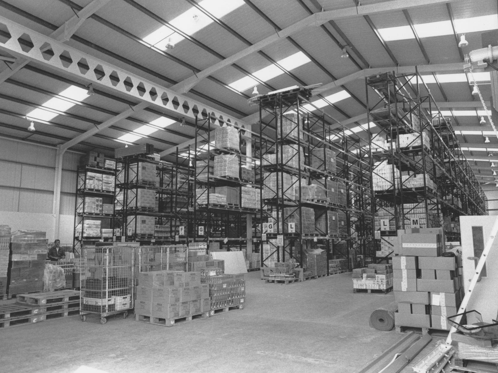 Inside the then newly built warehouse at Eastfield, in 1992