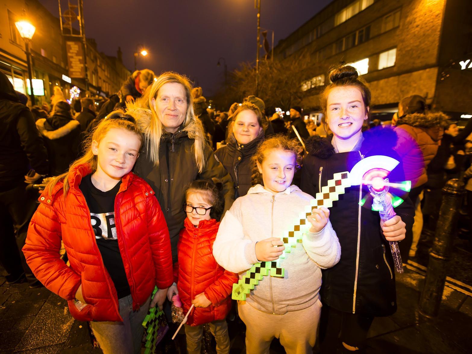 Halifax Christmas lights switch-on. From the left, Niamh O'Connell, eight, Lisa O'Connell, Isla O'Connell, five, Codi Douglas, 12, Aoife O'Connell, nine, and Erin O'Connell, 12.