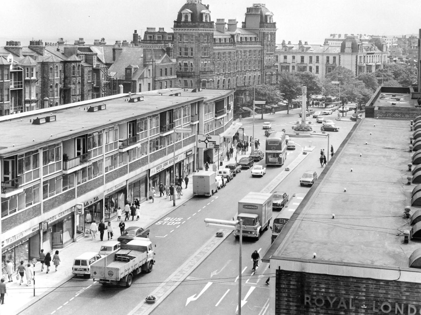 Northway can be seen from above at the turn of the decade, in 1970. The Odeon roundabout which was replaced by traffic lights can be seen in the distance.
