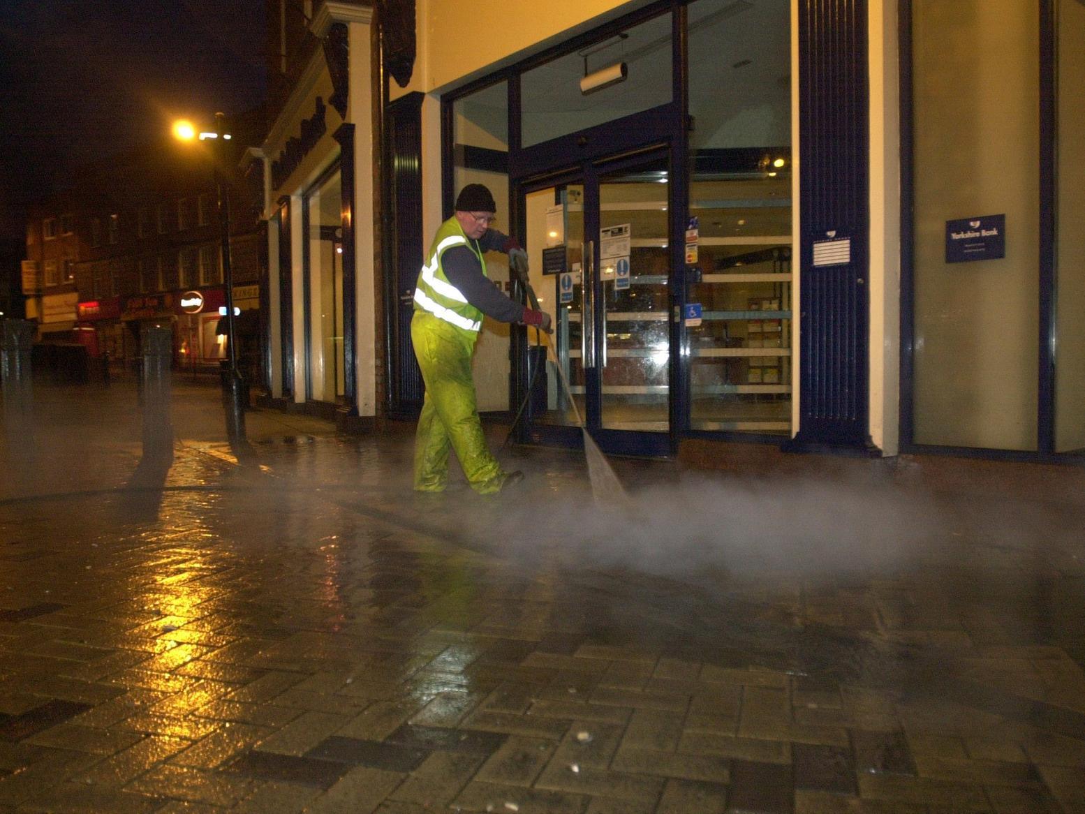 Ken Westmoorland cleaning the streets of Wakefield at 5am while most people were still in bed.
