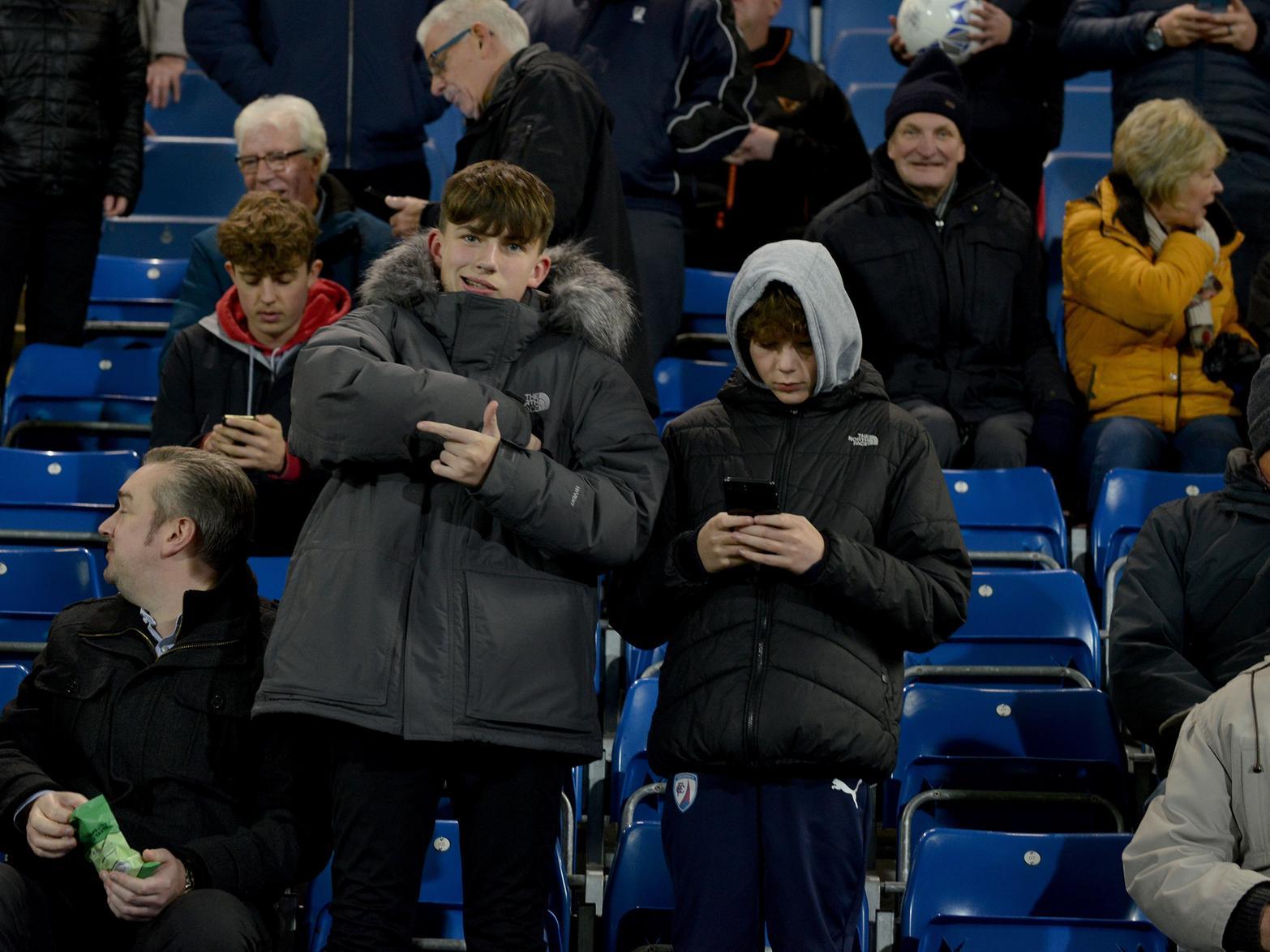 Chesterfield fans at the Proact last night.