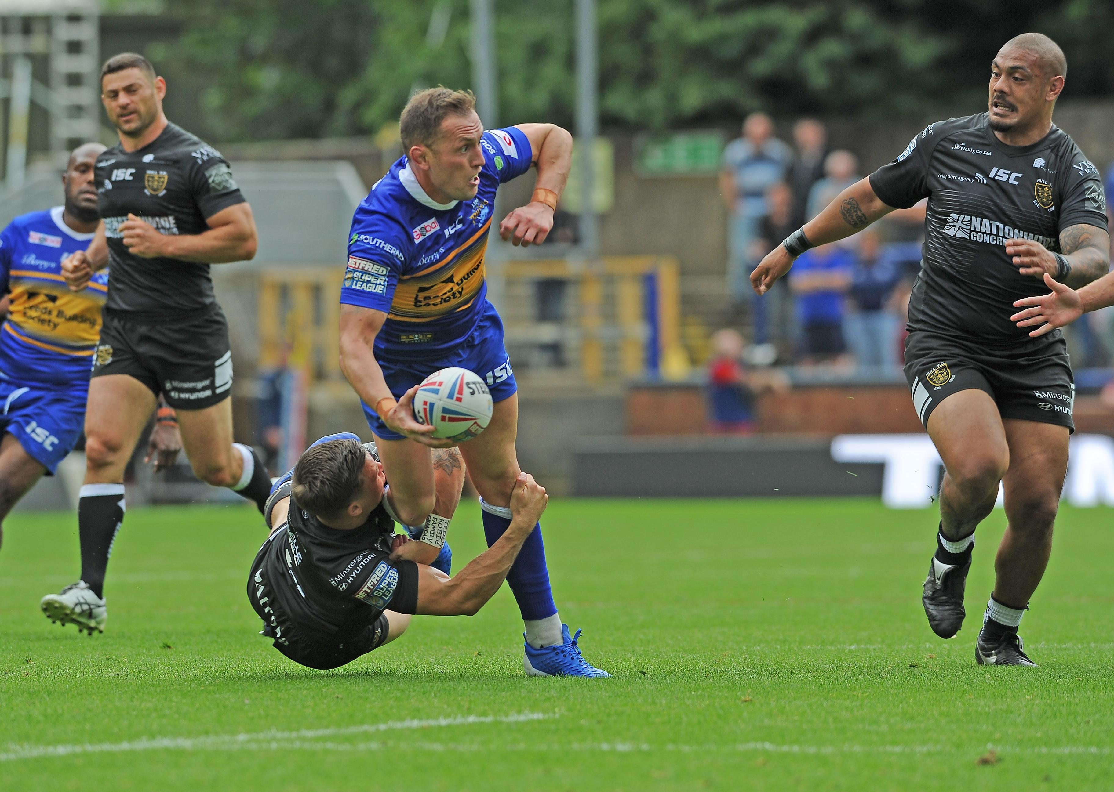 Shaun Lunt driving Leeds Rhinos forward against Hull in the 2019 season. PIC: Tony Johnson/JPIMedia