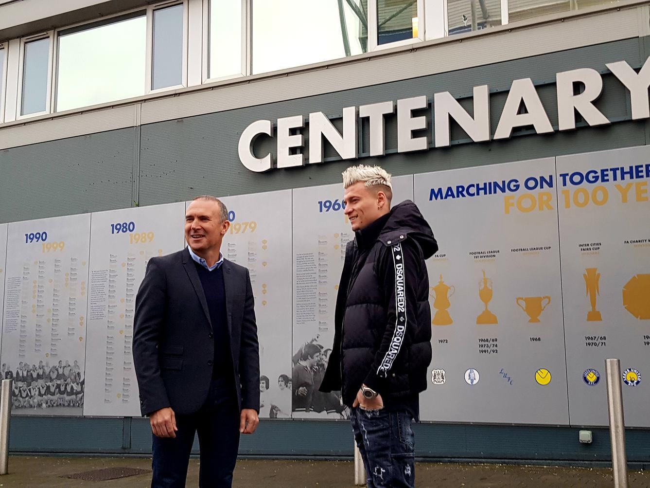 Tony Dorigo and Gjanni Alioski unveiled the Leeds United player wall on the new Centenary Square