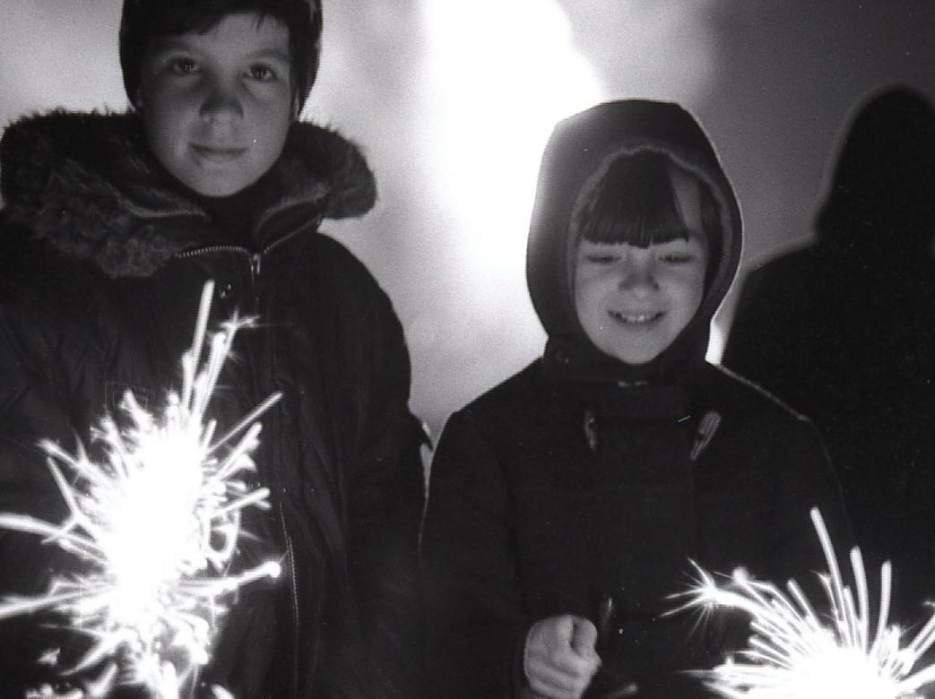 John McLellan and Pamela Booth, both aged 10, enjoy the fun of a bonfire night at Preston Amounderness Round Table's bonfire at Lytham Road, Fulwood