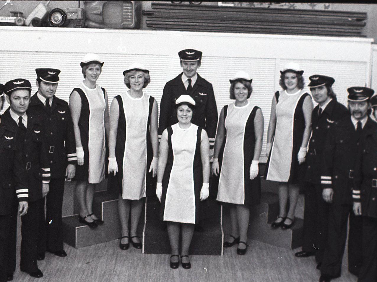 The Gregsonians Concert Party dressed as airline stewards and stewardesses at the beginning of their "world tour" at Preston Playhouse, and the songsters took audiences to half a dozen countries with their music