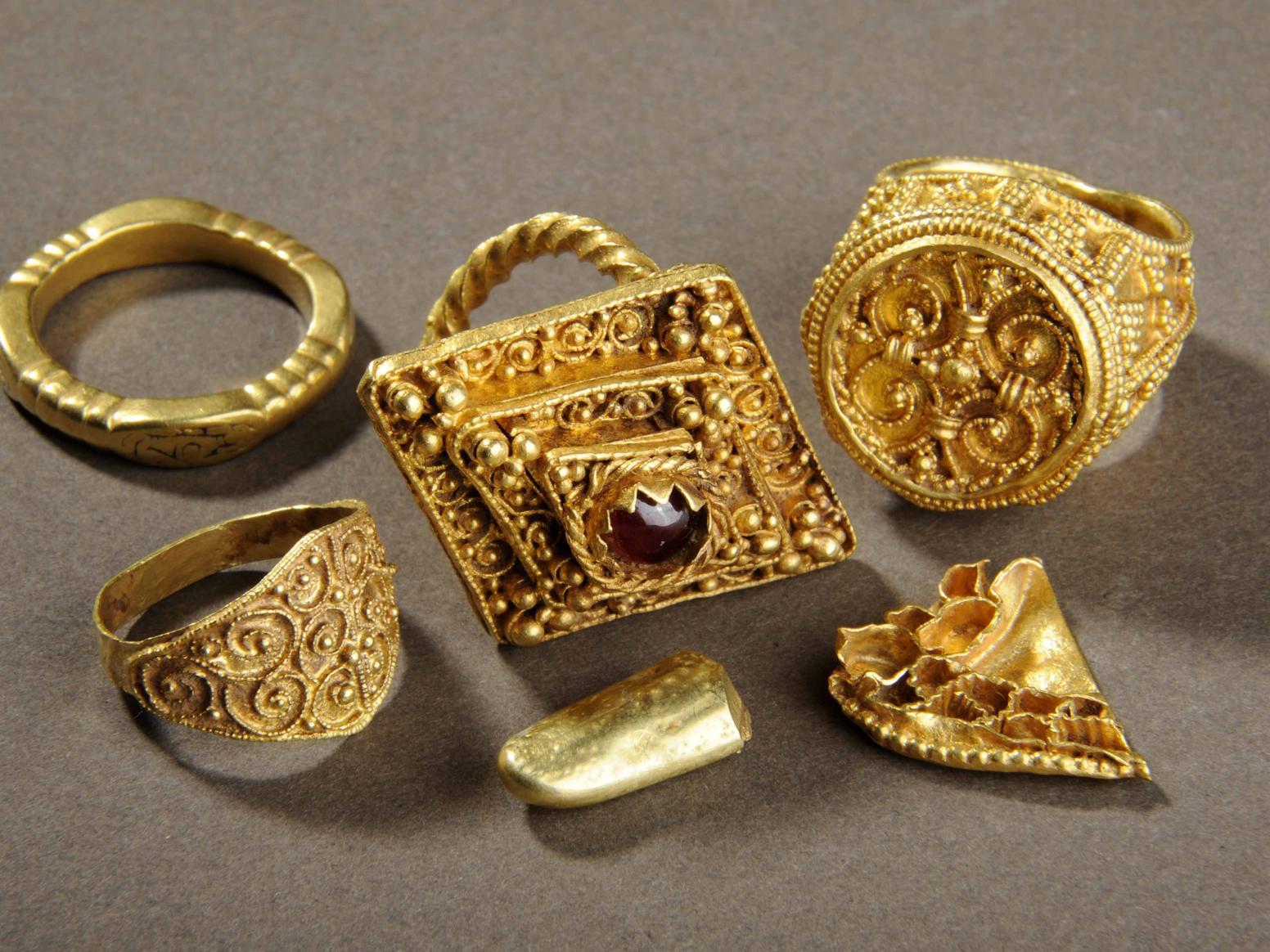 Discovered by a metal detectorist on farmland in Leeds in 2008, the dazzling hoard includes high quality gold jewellery which would only have been worn by people of exceptional wealth and high status in Anglo Saxon society.
