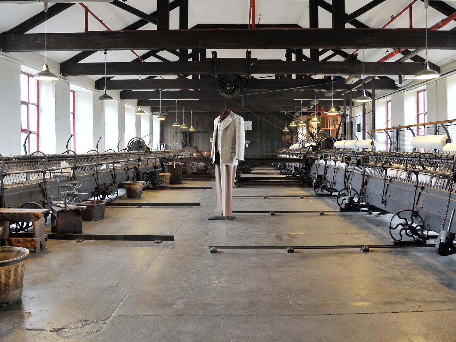 The pair of enormous woollen spinning mules were both manufactured by Platt Brothers and Co in Oldham and date from 1871 and 1904, when they were used to spin textile fibres into yarn.