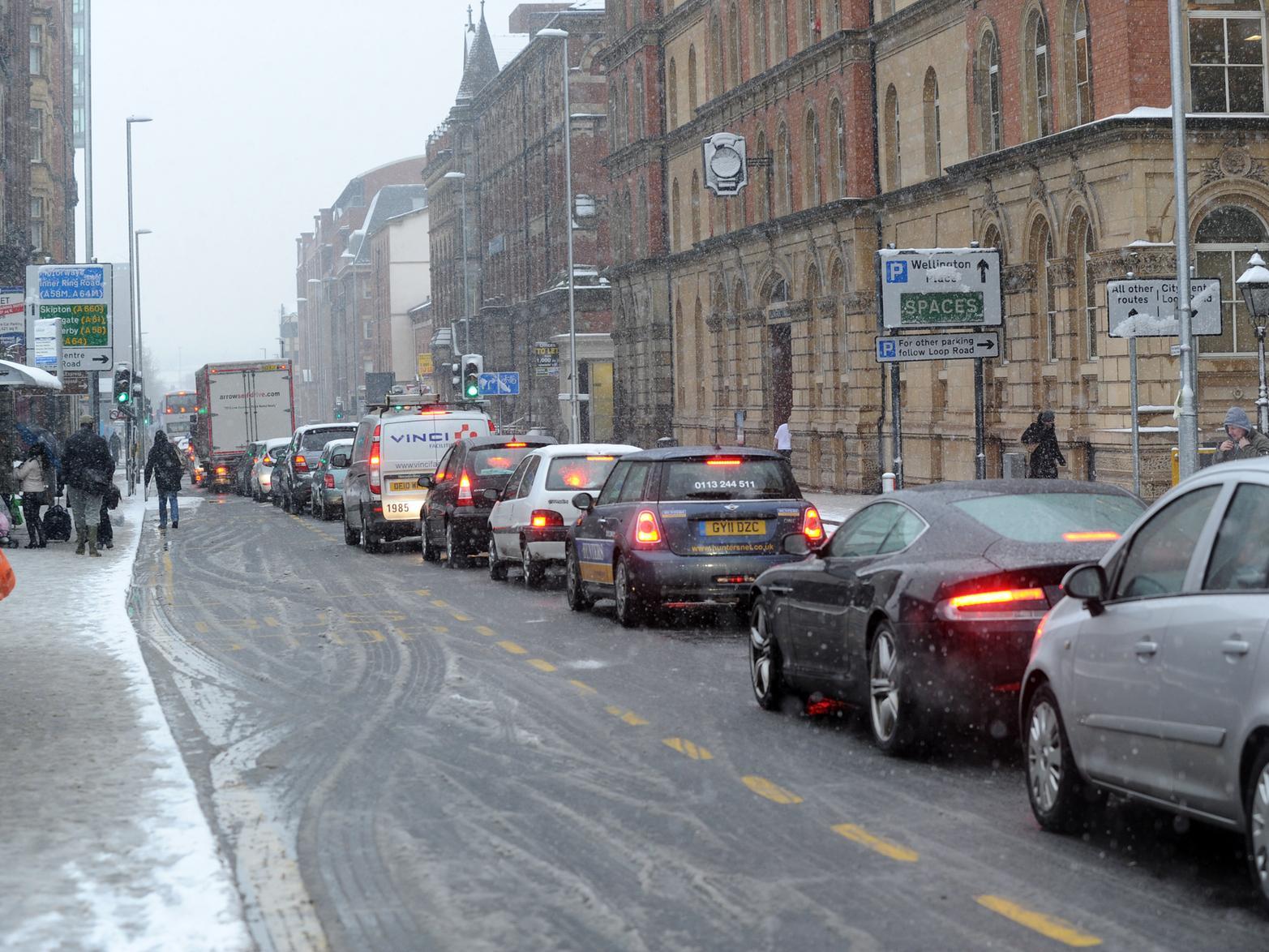 Traffic gridlock on Wellington Street.