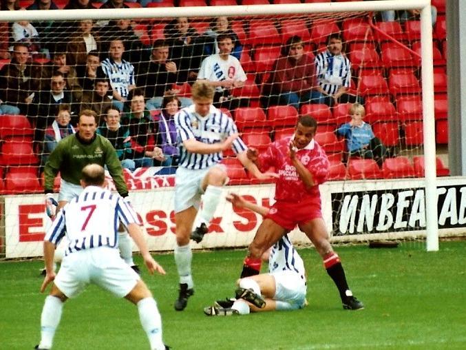 Walsall 1-2 Halifax, October 17, 1992. Photo: Keith Middleton.