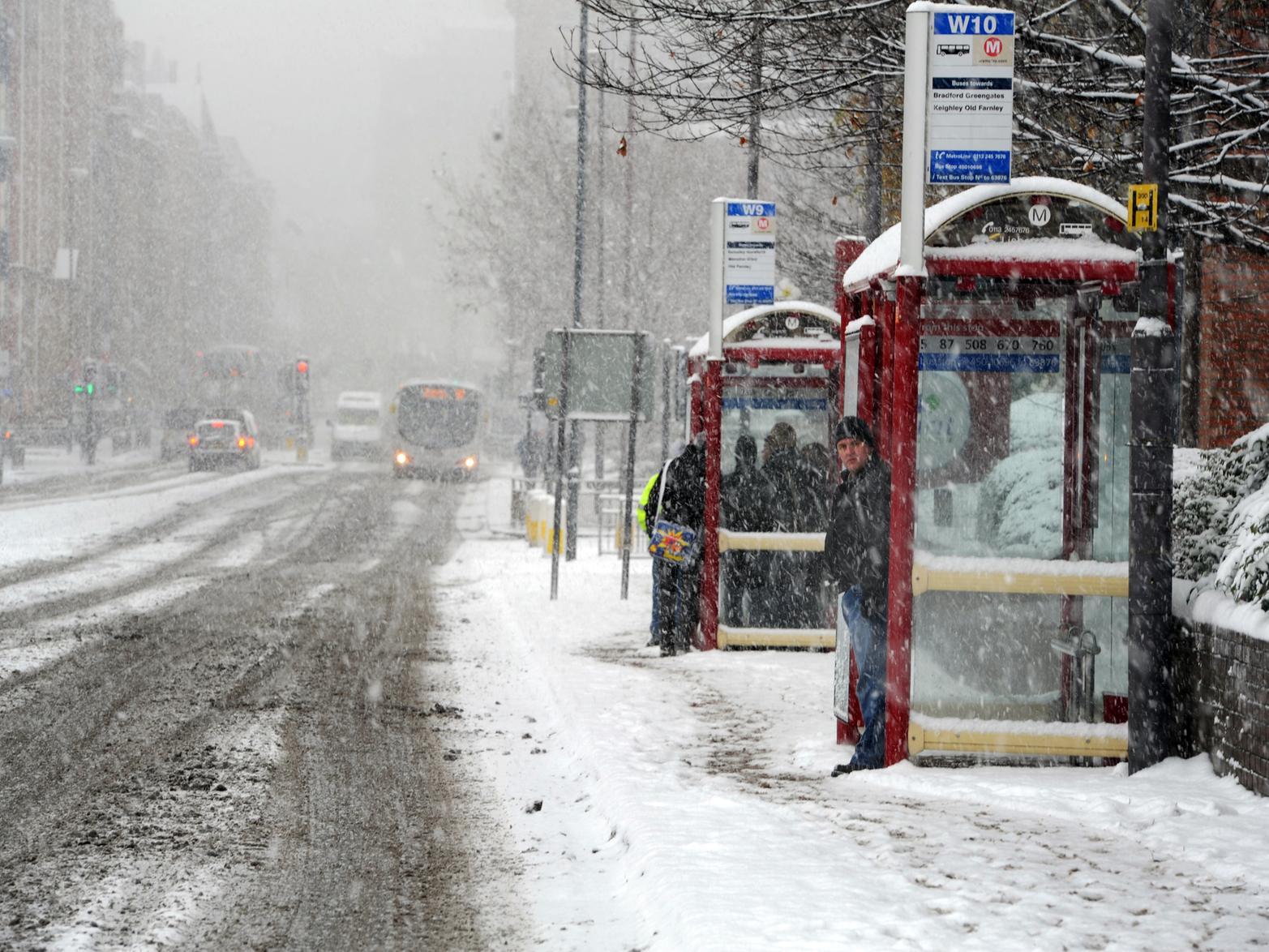 The snow brought widespread disruption to the city's public transport network.