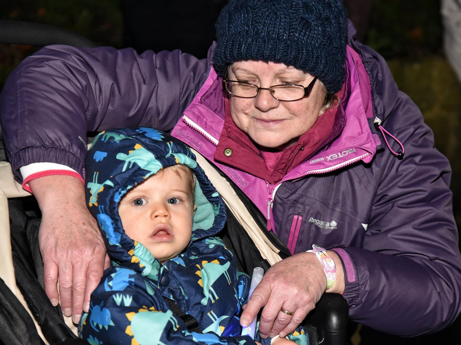 Helen Noblett with grandson Logan Barton (17 months)