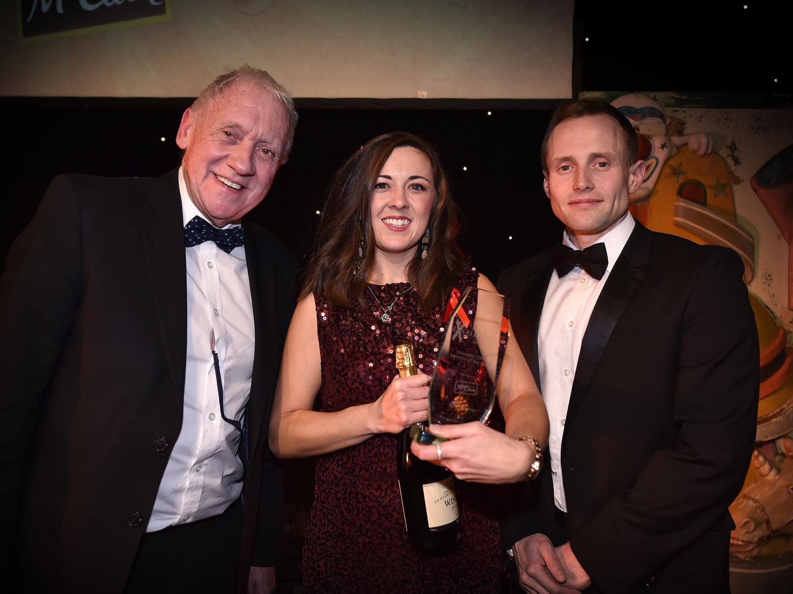 Harry Gration, Lindsay Mason from winning firm Cura Financial Services, and a representative from McCain Foods.