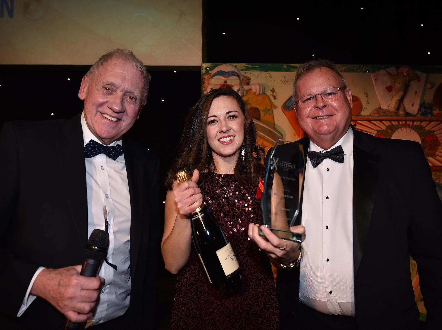 Harry Gration, Lindsay Mason from winner Cura Financial Services and Alan Atkinson from Plaxton.