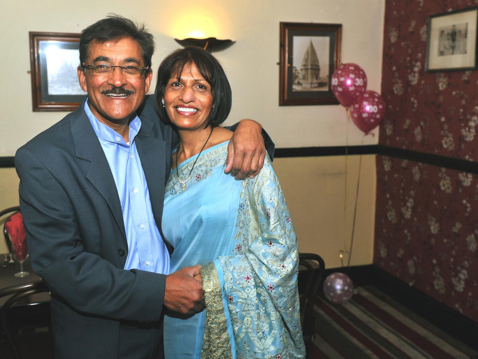 Kishor and his wife Hansa at a party at the restaurant to celebrate 30 years of business in Leeds.