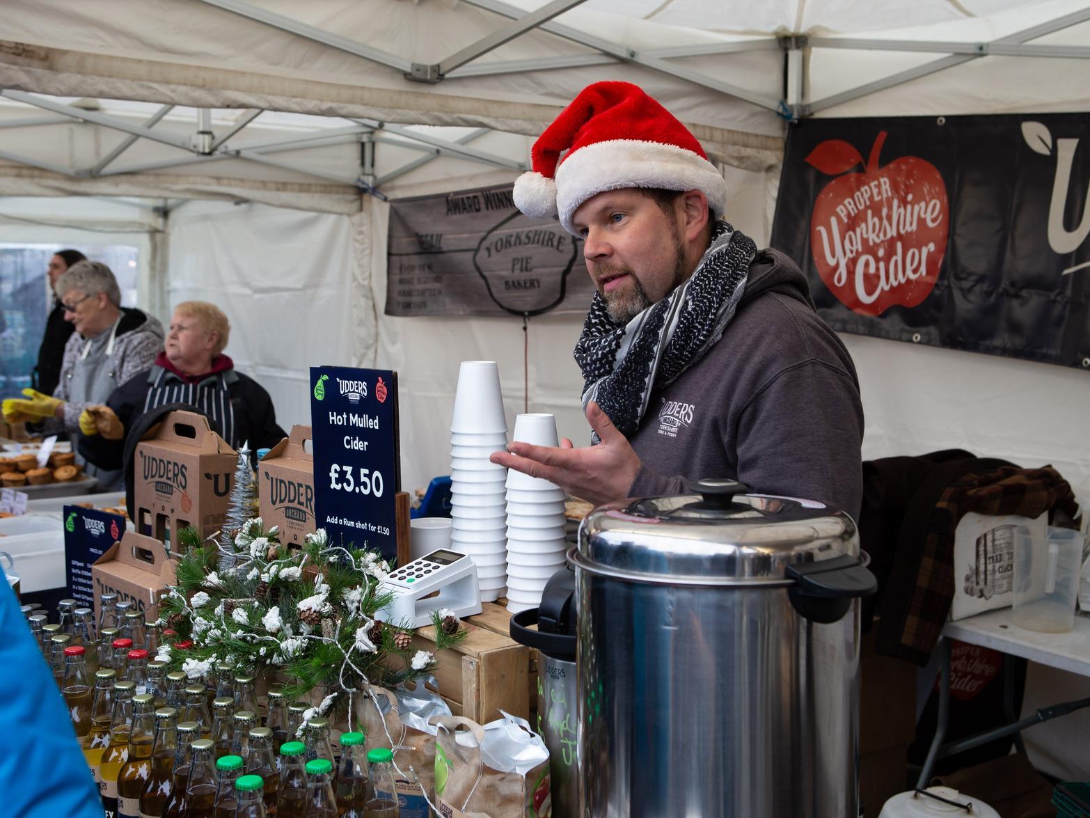 Dave Kendall-Smith from Udders Orchard, at Christmas at The Piece Hall, Halifax