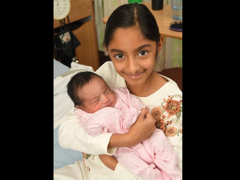 Baby Khan was born at Royal Preston Hospital on October 18 at 11.42am, weighing 7lb 2oz, to Imran Khan, from Preston, pictured with sister Alishbah