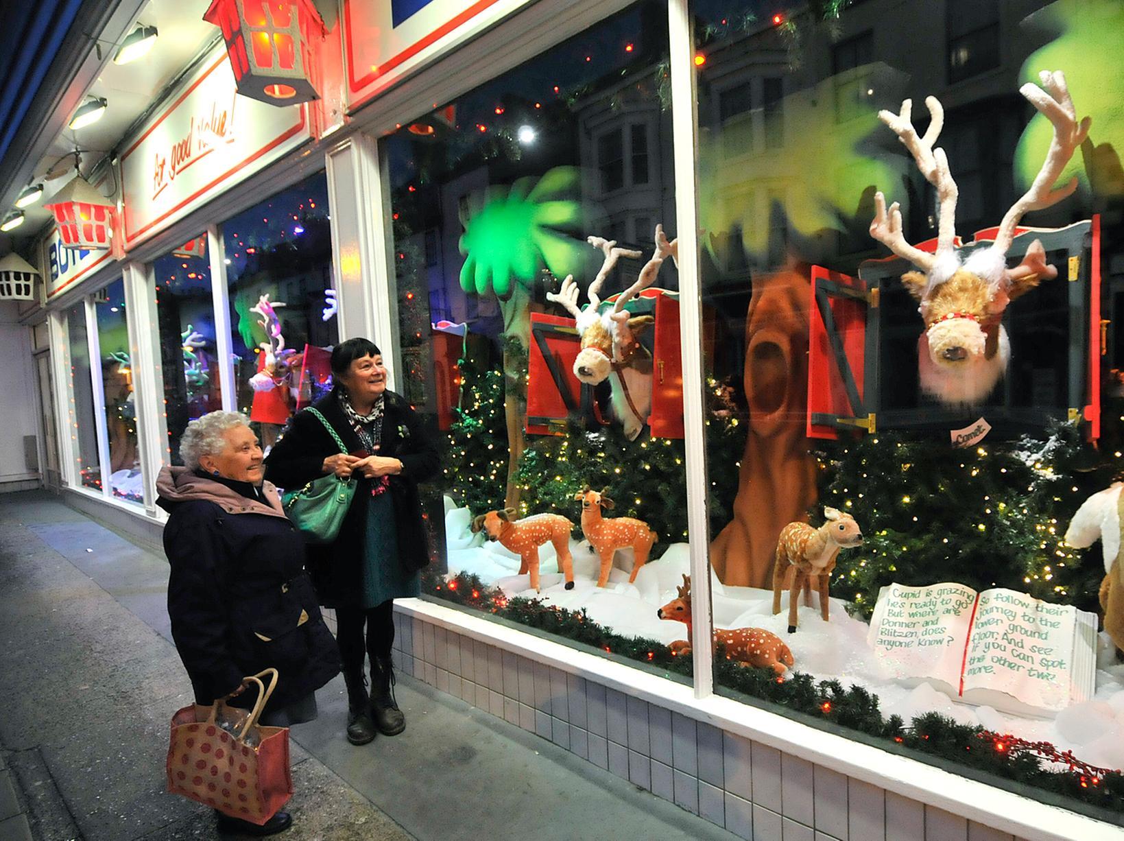 The reindeer's popped their heads out of their stables to say hello to shoppers in 2015.