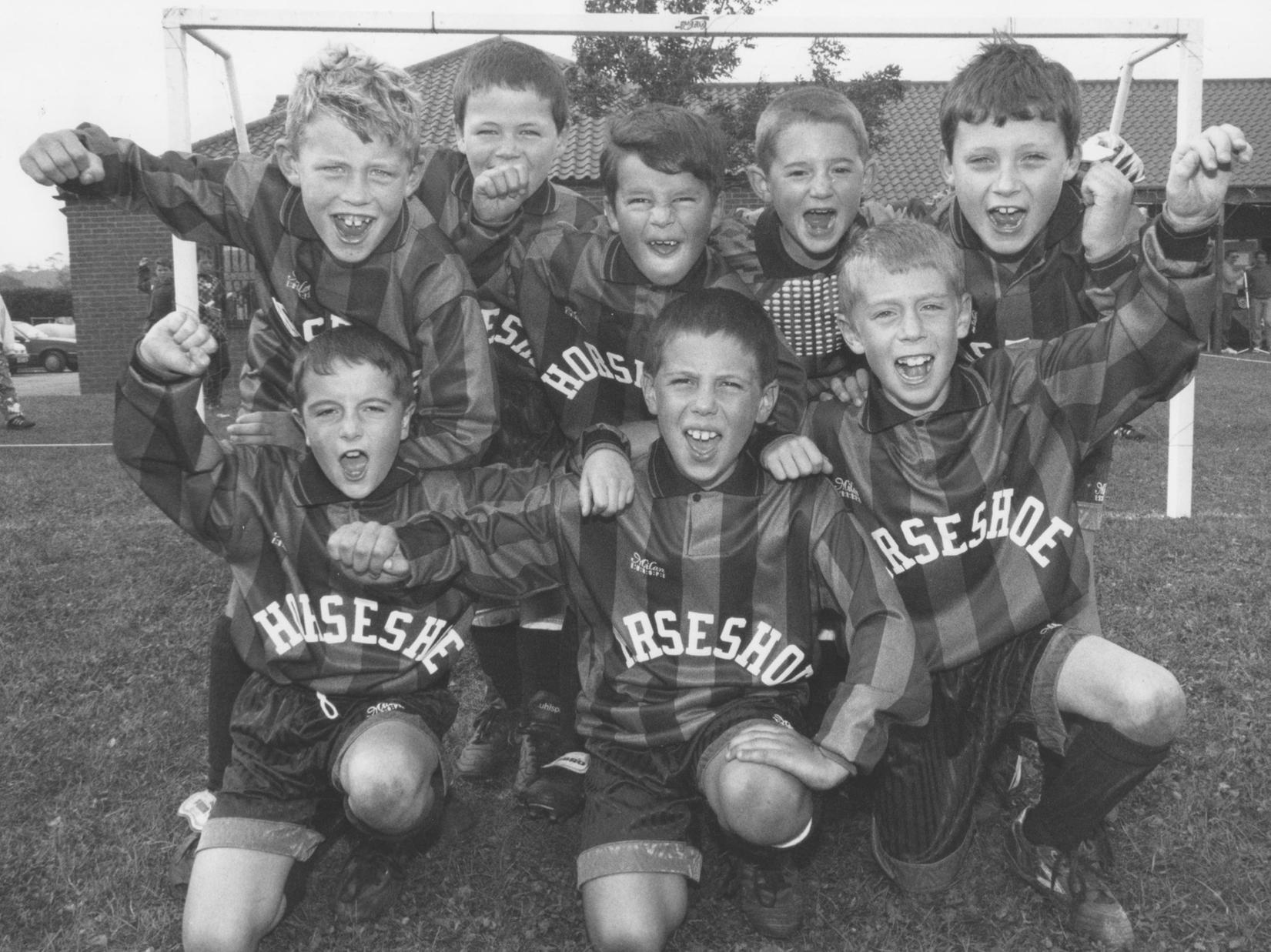 At the Hunmanby Junior School Tournament in September 1997 the under nines team are pictured before their semi final clash. Back, left, Jamie Fletcher, Nathan O'Toole, Jonathan Jaconelli, Shane Scott, matthew Hewitt; front, left, Craig Hardcastle, Simon Hunter, Cameron Dobson.