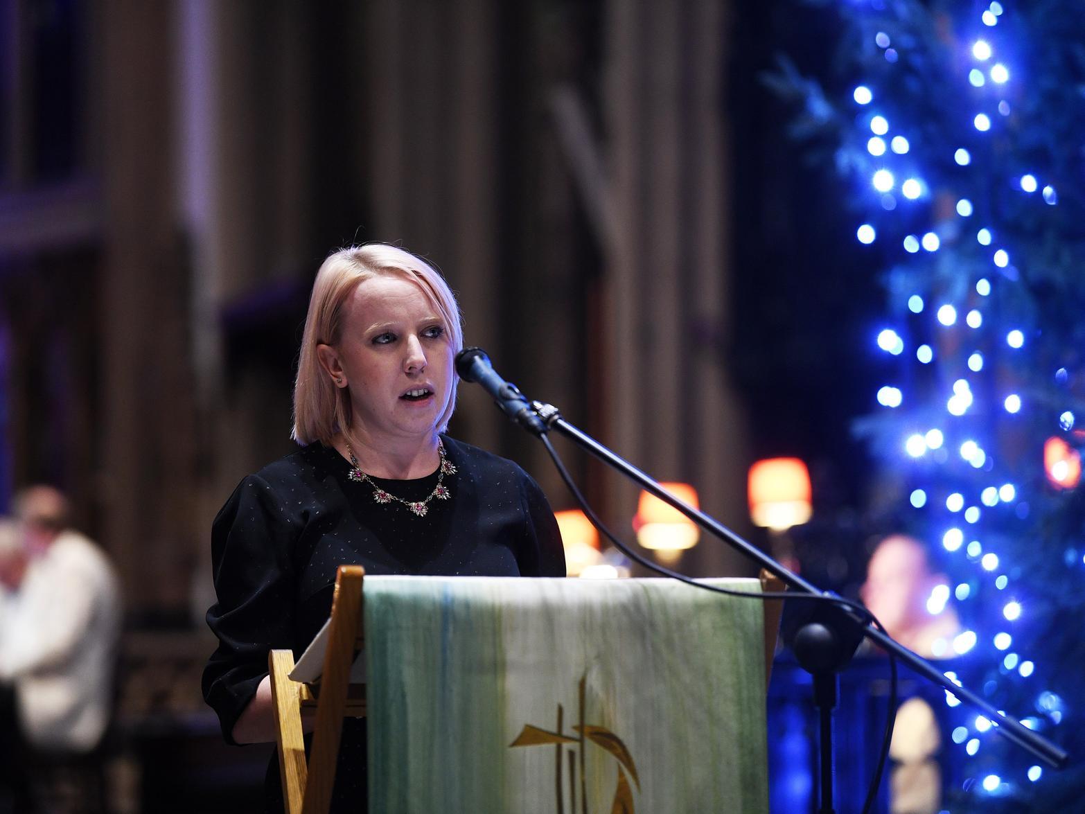 Readings were given by Yorkshire Evening Post Editor Laura Collins (pictured), Joseph Keith, head of news, and reporter Susie Beever