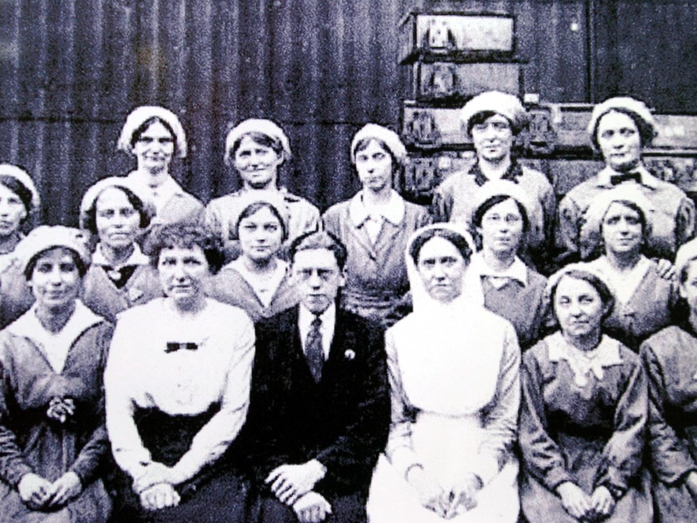 Some of the Barnbow lasses at the factory.