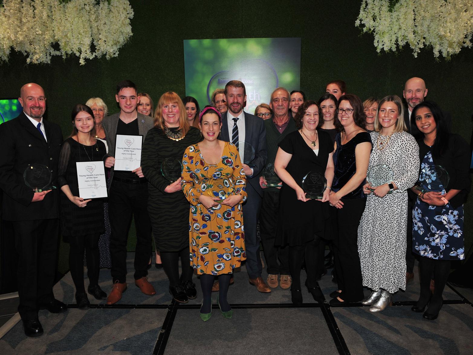 The group of worthy winners of the Yorkshire Evening Post Health Awards 2019