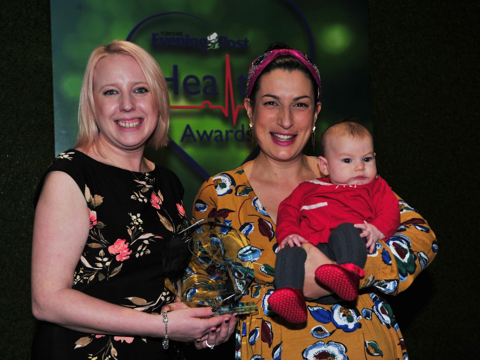 Yorkshire Evening Post editor Laura Collins with Nada Absul, the Haamla Service, City of Leeds Maternity Stream, who was named YEP Health Award Midwife of the Year 2019.