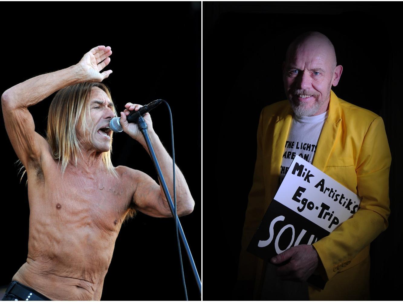 Iggy Pop performing at the 2011 Isle of Wight Festival (Left).
Photo: Anthony Devlin/ PA Wire
Mik Artistik pictured at his home in Armley (Right).
Photo: Simon Hulme