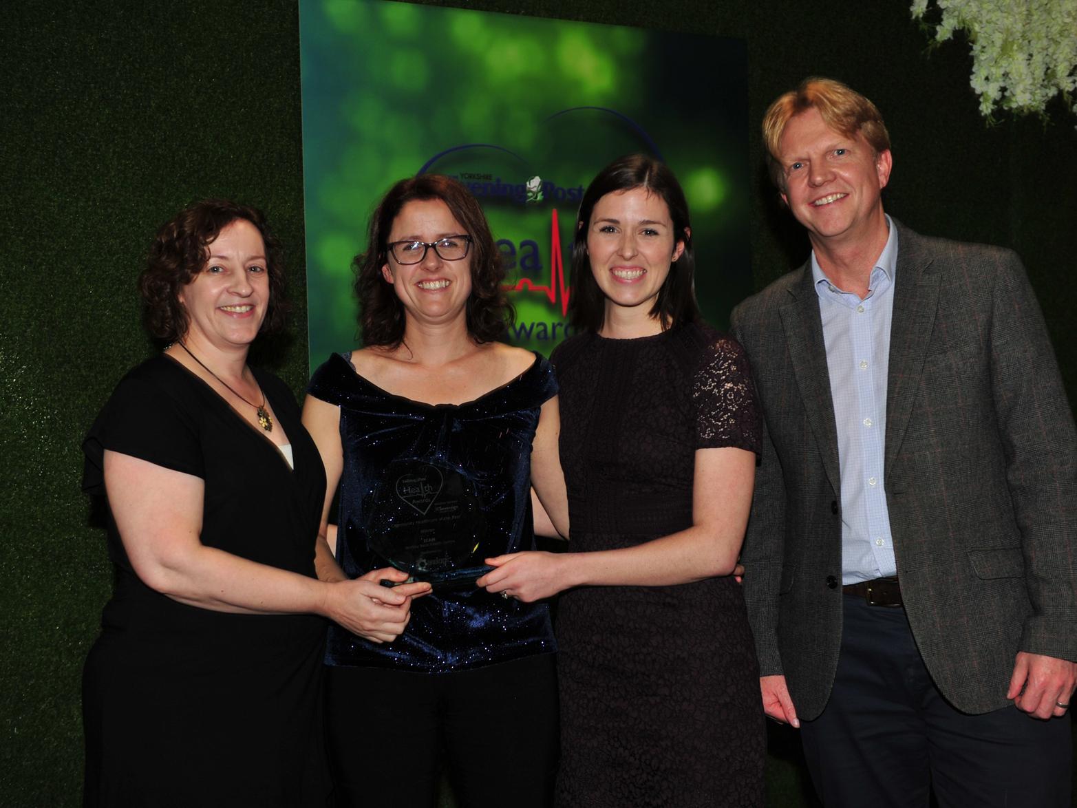 The team from the Integrated Childrens Additional Needs Team (ICAN), based at the Wortley Beck Health Centre, of Leeds Community Healthcare NHS Trust, win Community Healthcare Award