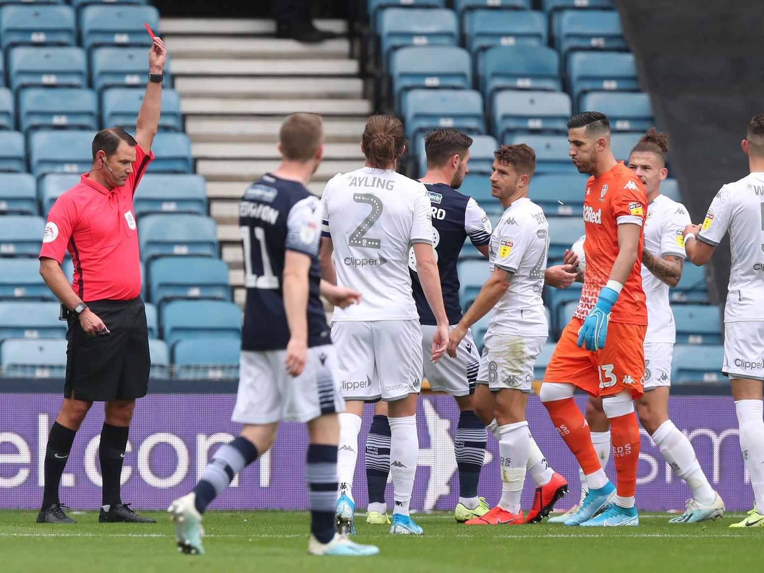 Gaetano Berardi was sent off at Millwall earlier in the season before the decision was overturned by the FA.