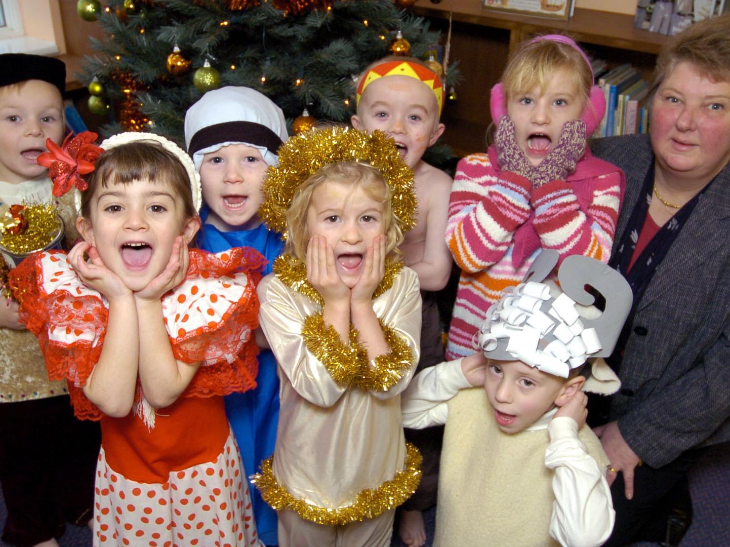 Ayton Infants Nativity kids have fun with teacher Denise Crozier making sure things go to plan.