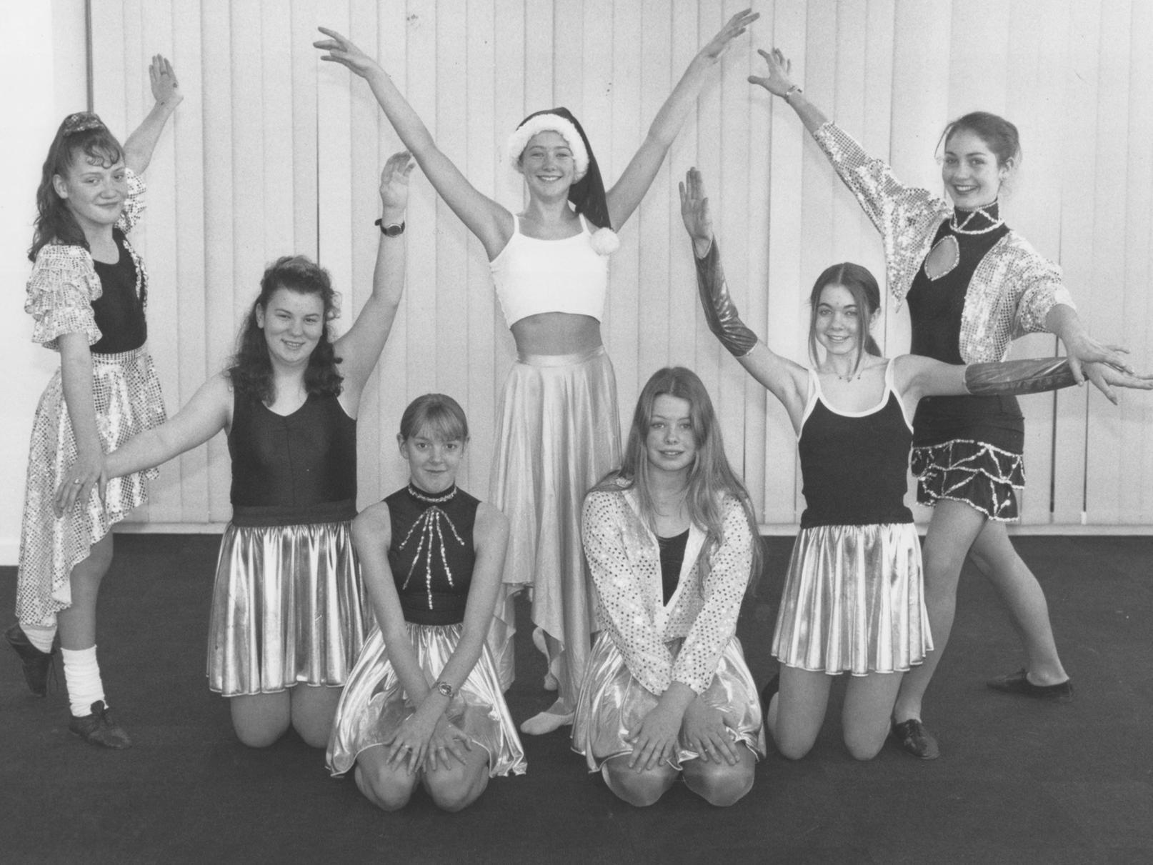 Getting set to take part in the forthcoming Pindar School Christmas concert in December 1997 are dancers, back from left, Donna Thompson, Michelle Mennell, Laura Anfield, Nina Potter and Alex Fogal; front, Louise Pollard and Jennifer Linton.