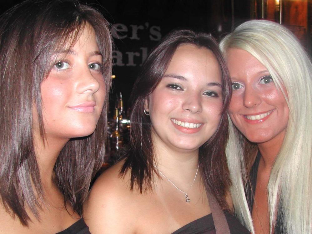 Arabelle, Karly and Amy in Mex bar in 2004.