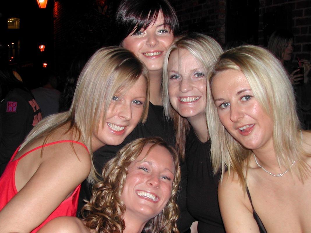 Ruth, Paula, Sarah, Janine and Louise enjoying a night out in 2004.