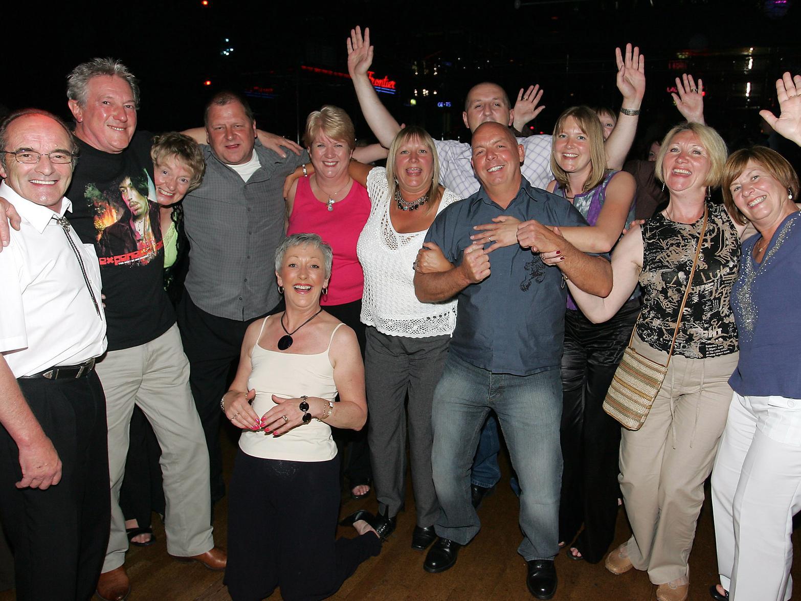 Staff and friends from The Needles Pub in Morley enjoy a night out at The Frontier.