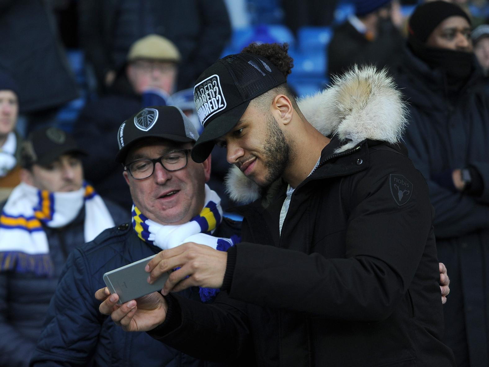 Tyler Roberts chats to Leeds fans.