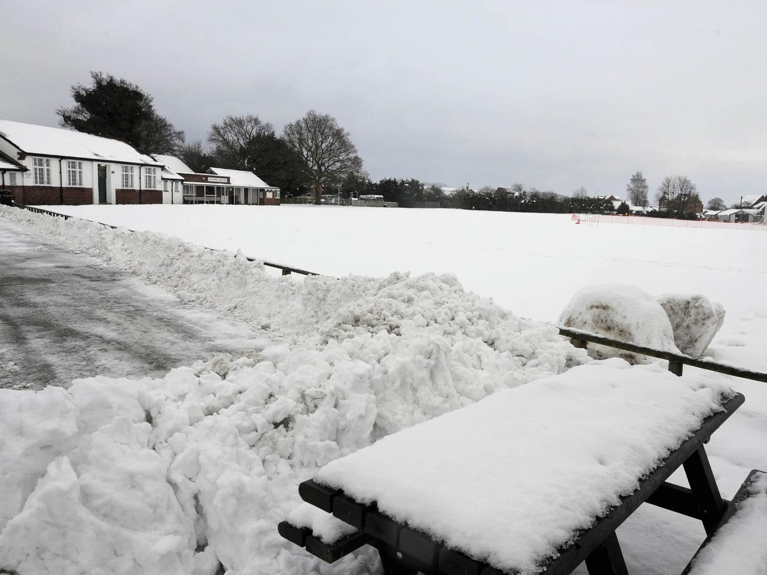 It was snow balls rather than sports balls at Ayton Sports Club in 2013.