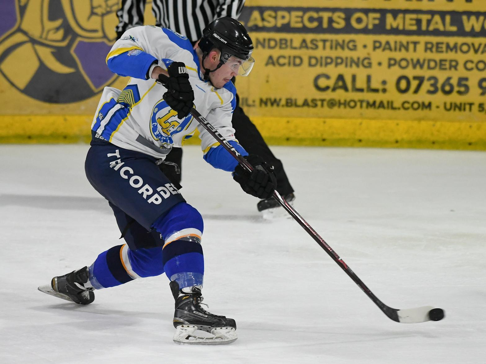 ON TARGET: Liam Charnock fored home four goals at the weekend as Leeds Chiefs did the double over Basingstoke Bison. Picture courtesy of gw-images.com