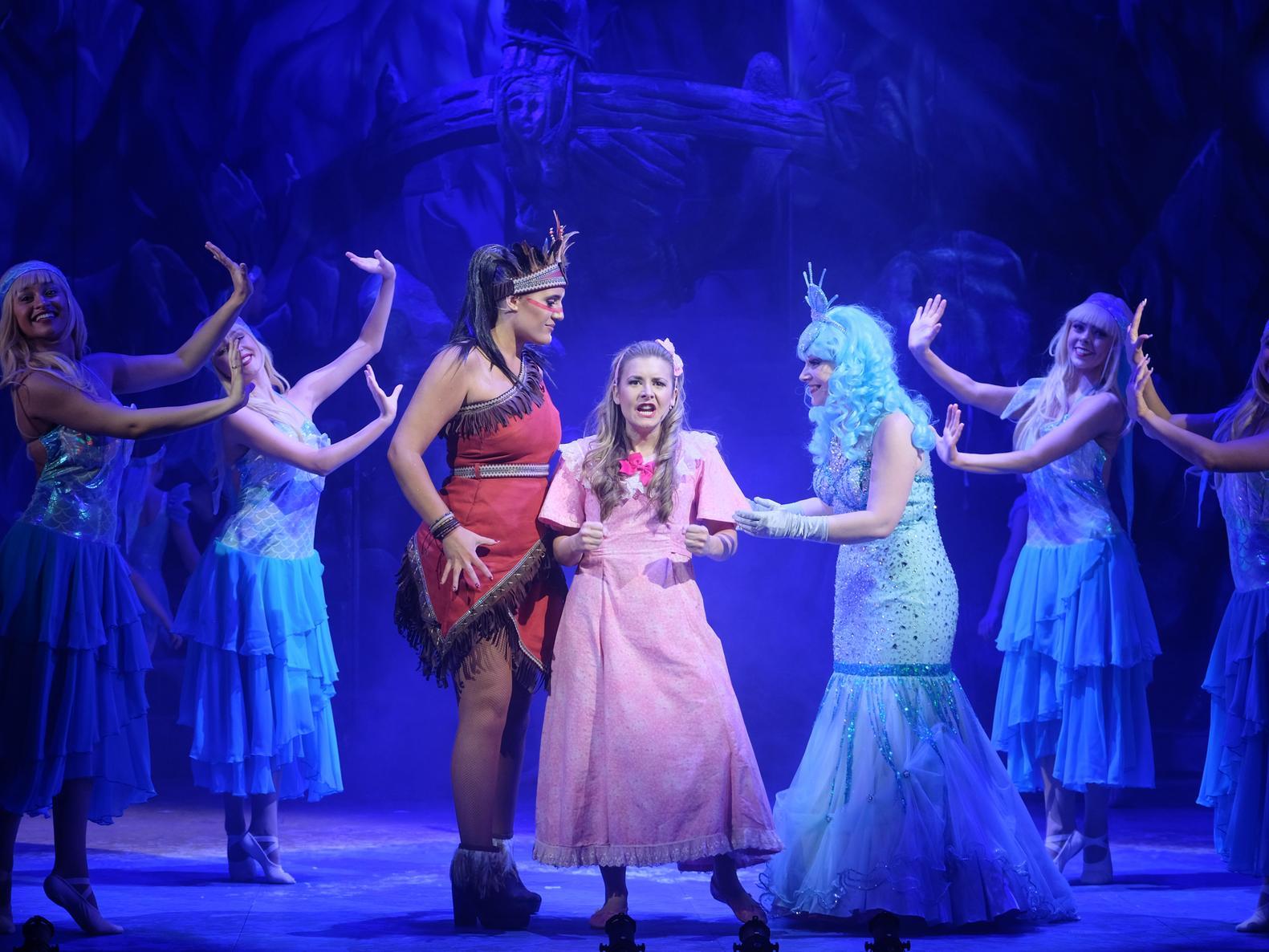 Blackpool actress Christina Meehan returns to the Grand as Mrs Darling and Mermaid, with  Natalie Hollingsworth as Tiger Lilly and Ruth Betteridge as Wendy. Pictures: Martin Bostock