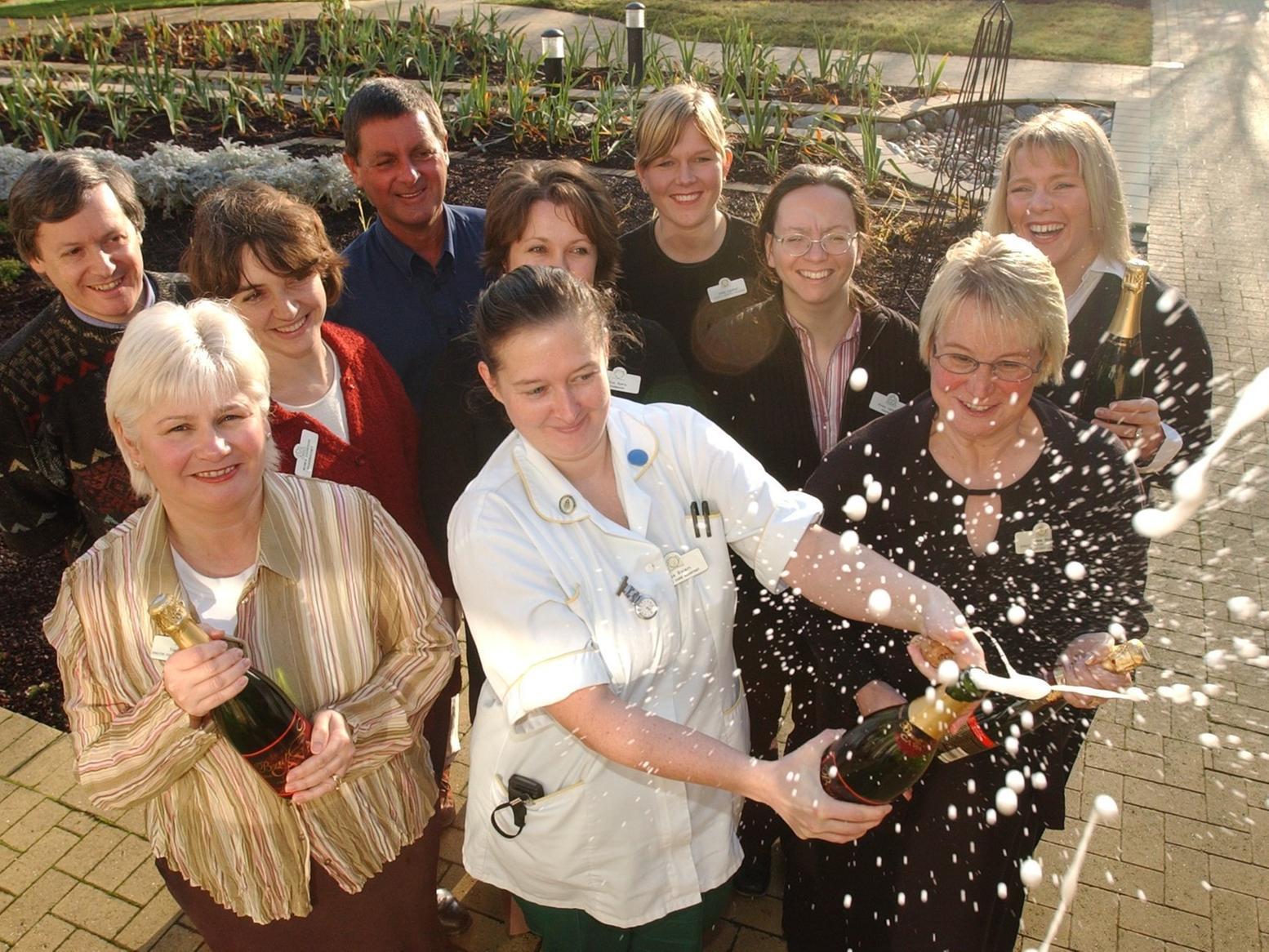 St Gemma's staff celebrate the YEP reaching the two million pound mark.