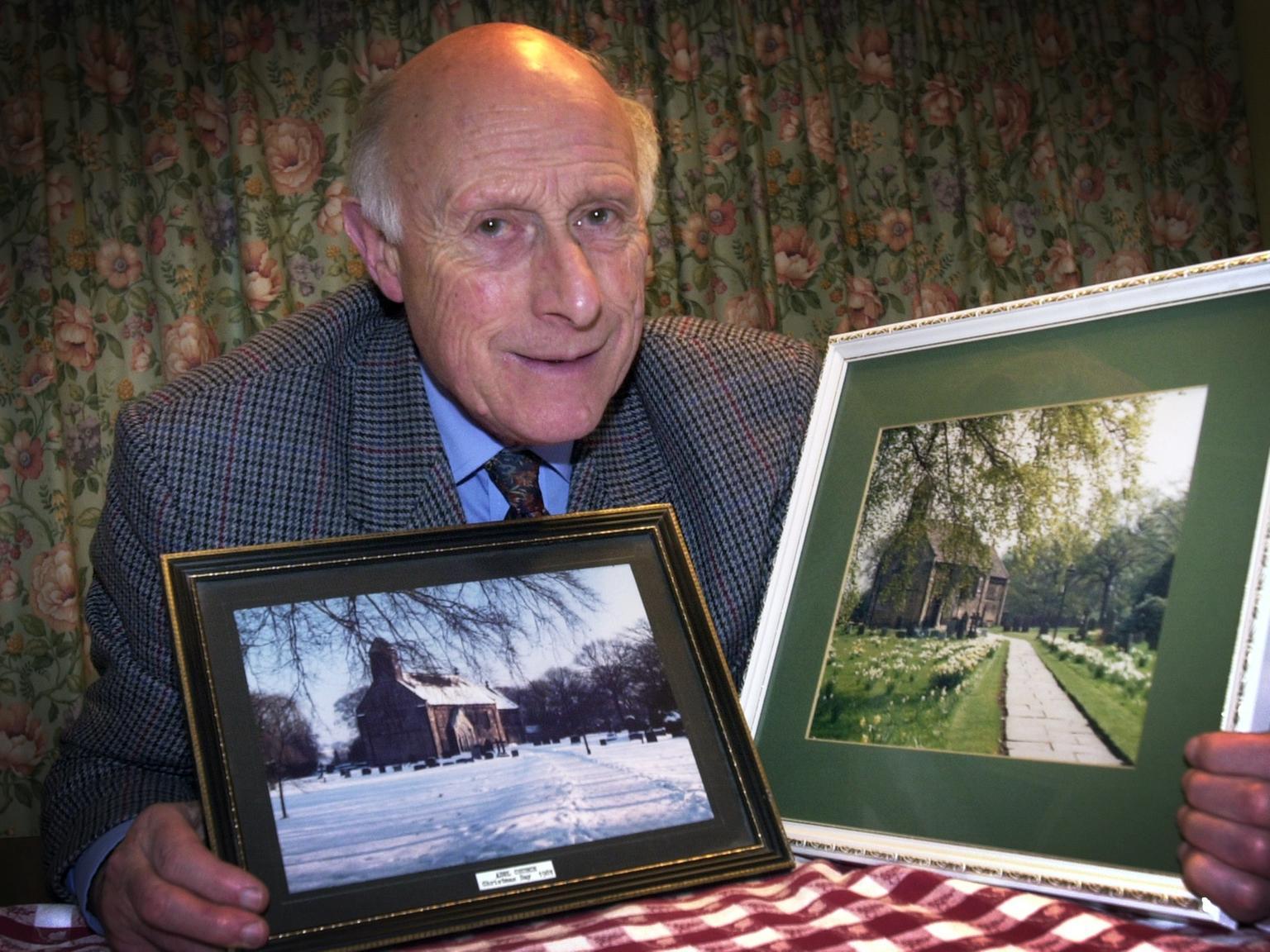 Dr Martin Berger who has raised more than 6,000 pounds for Half and Half through his two pictures of Adel Church.