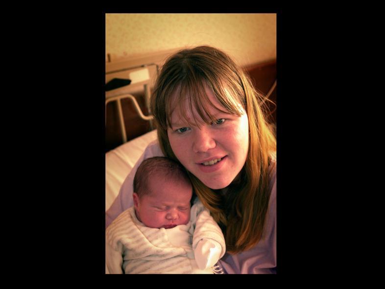 Proud mum, Zoe Dallinger, 19, from Ingol, Preston, with her 9lb 4ozbabydaughter (who had not been named when we took the photo) who was born at 5.15am at Sharoe Green Hospital