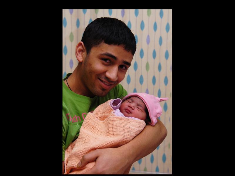 Ikram Palejwala from Preston with hisbabyMariya, born at RPH at 7.45am weighing 6lb 10oz