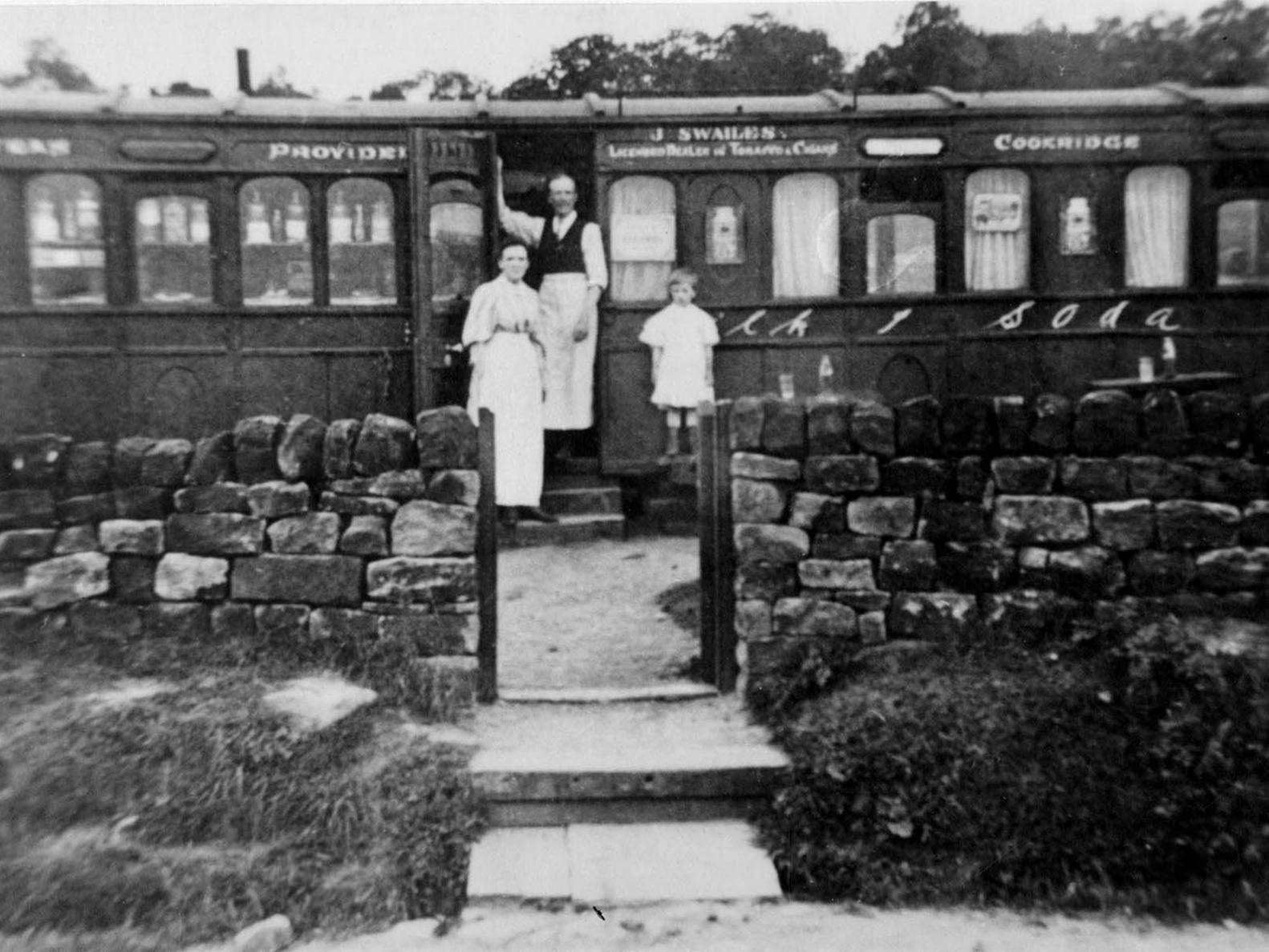 Located on what is now Haigh Wood Road, this cafe was housed in a disused railway carriage. It faced the railway line and was run by J. Swailes. Visitors to Cookridge Hospital would call for refreshments.