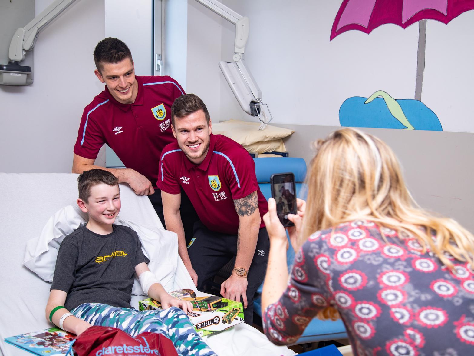 Burnley FC players and staff during their hospital visit. Photo: Burnley Football Club