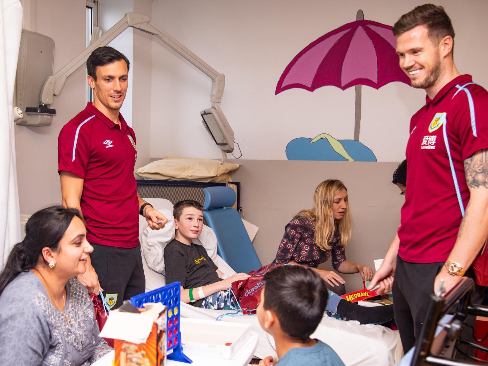 Burnley FC players and staff during their hospital visit. Photo: Burnley Football Club
