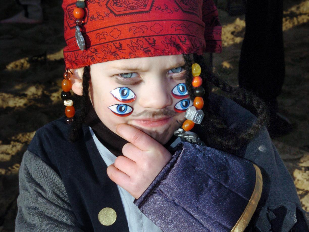 Five-year-old Alex McIntyre, from Stepney Road, dressed as pirate Jack Sparrow.