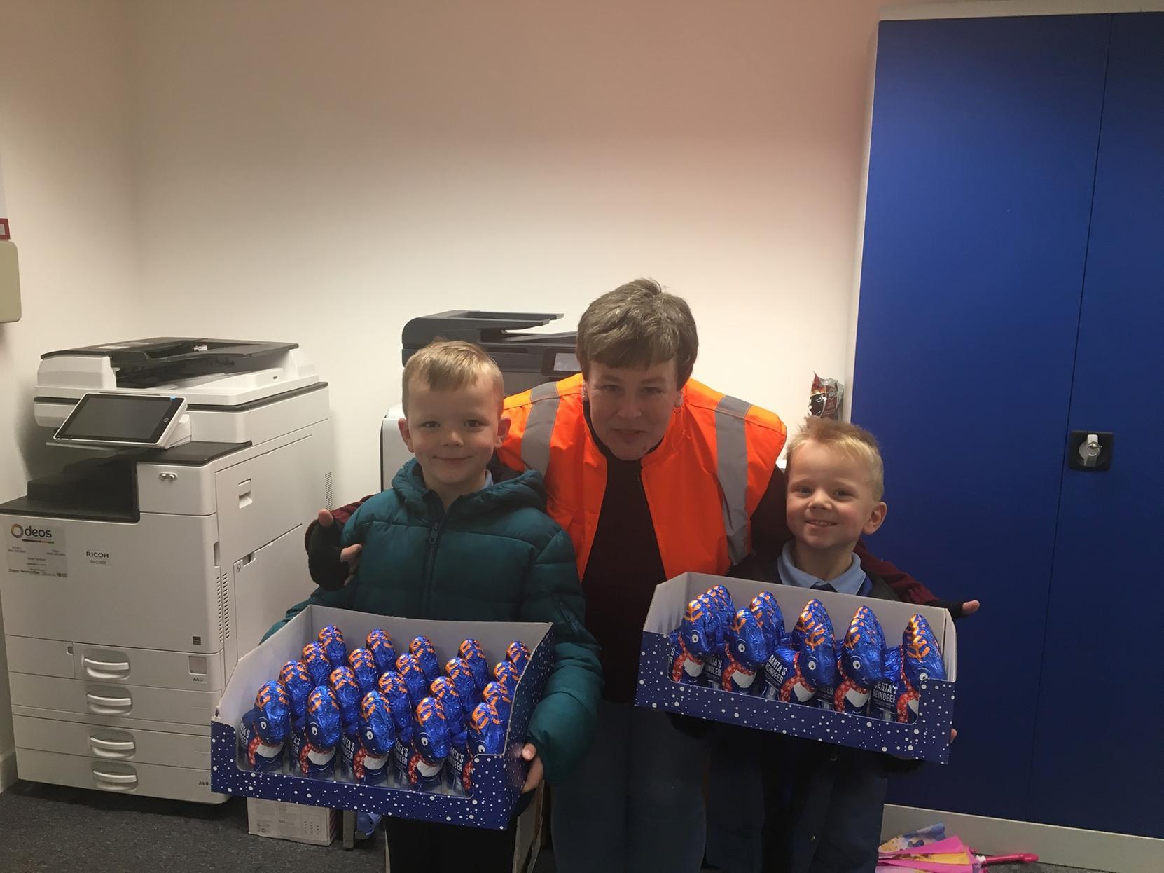 Alfie and Joey Wormald got their friends and family to sponsor them to give up chocolate for a month so they could buy children's Christmas treats to donate to their local food bank