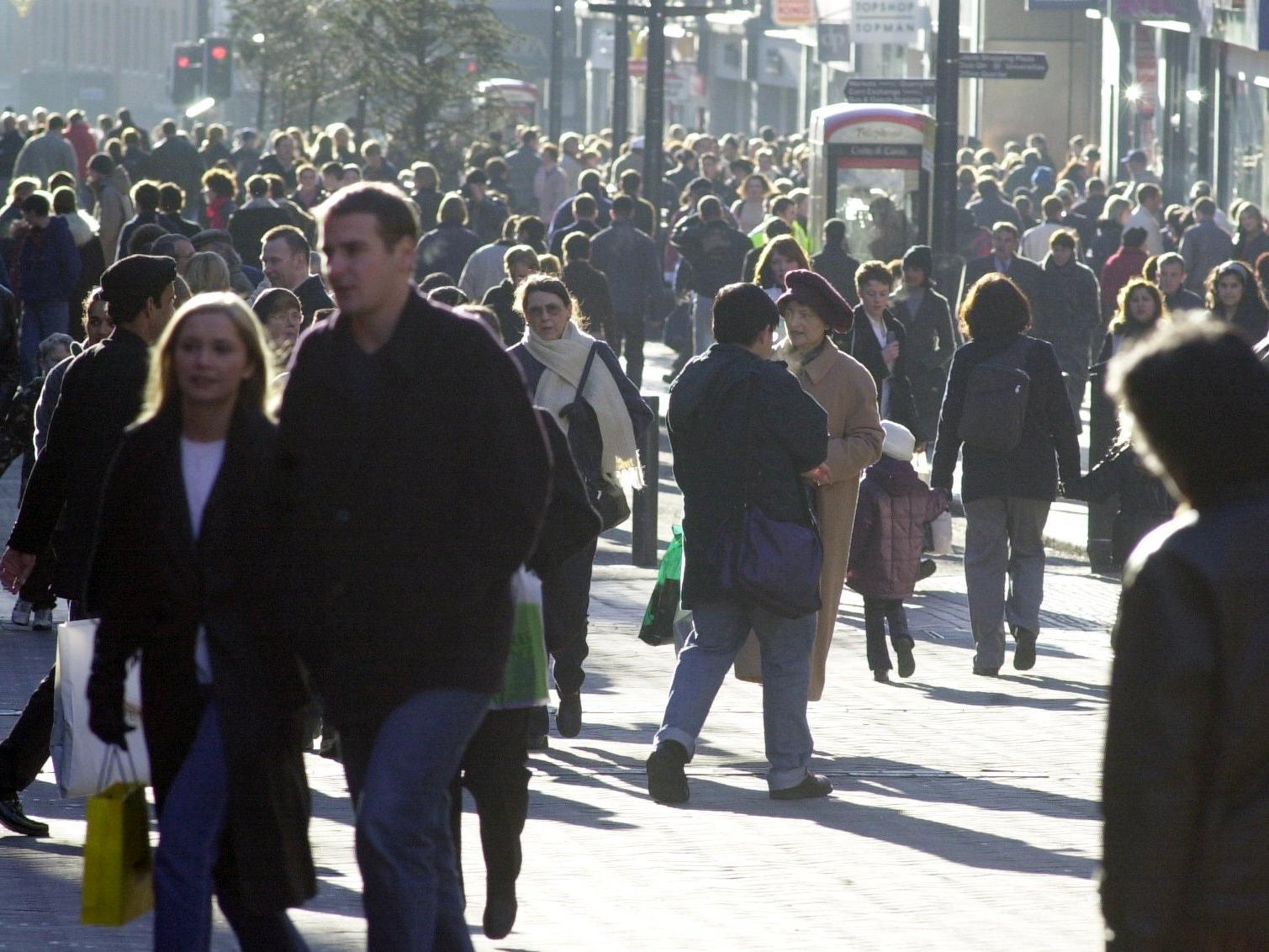 This was the scene on Briggate for the Christmas sales.