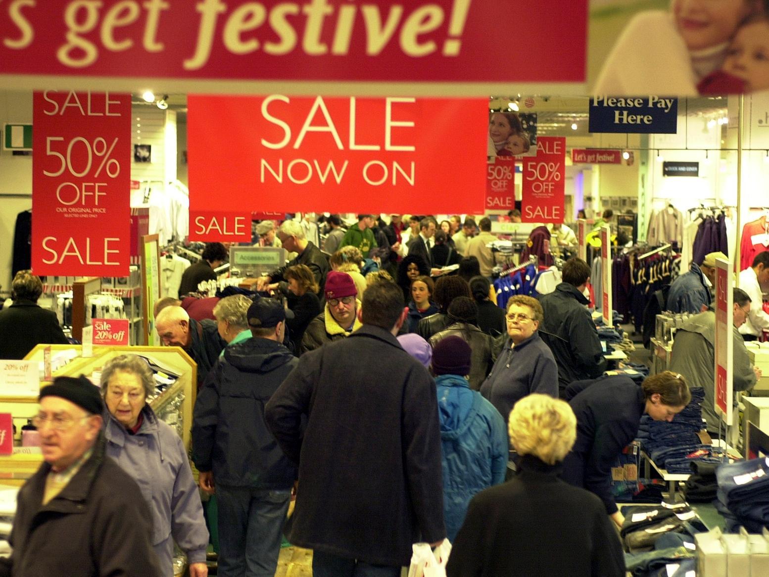 Remember Allders on The Headrow? This was the scene for the Christmas sales.
