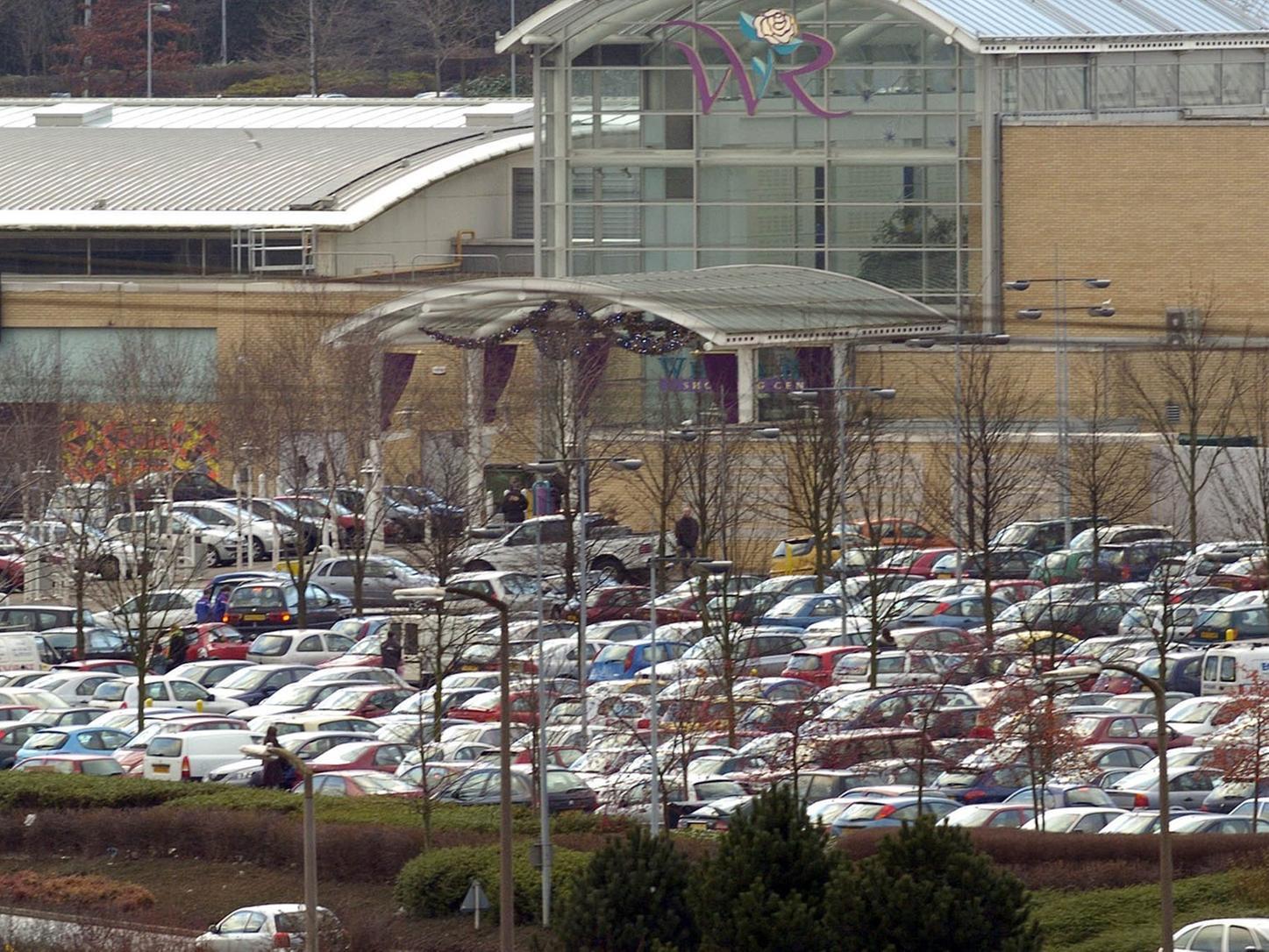 First of all, find a space. Full cars parks at the White Rose Centre on Boxing Day 2005.